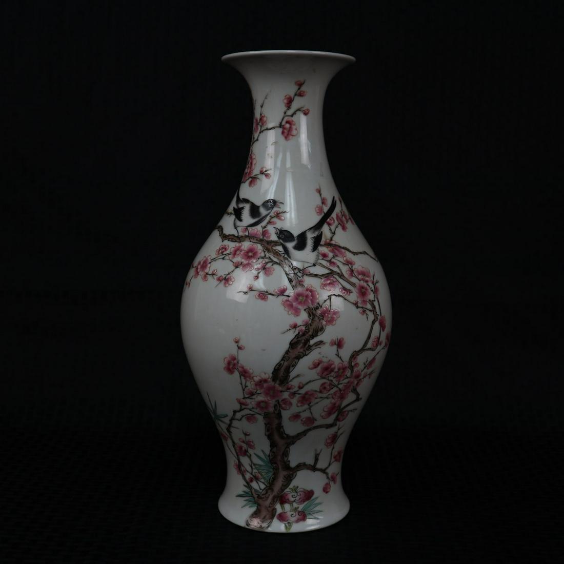 Chinese large floral bird porcelain vase (1 of 6)
