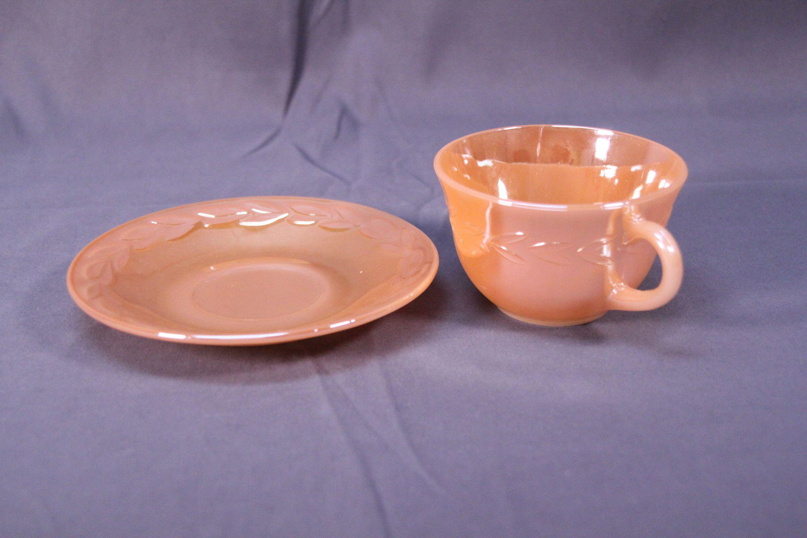 Fireking orange plate with a cup (1 of 6)