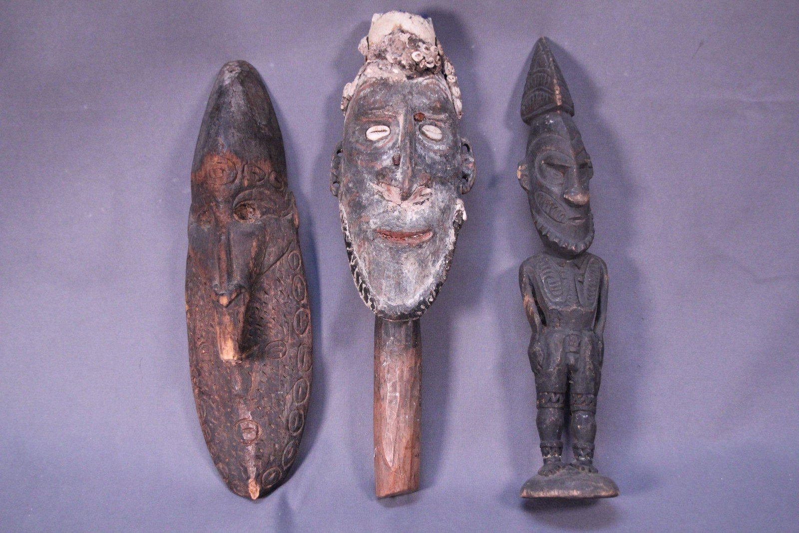 3 wooden carved of men figure ornament (1 of 6)