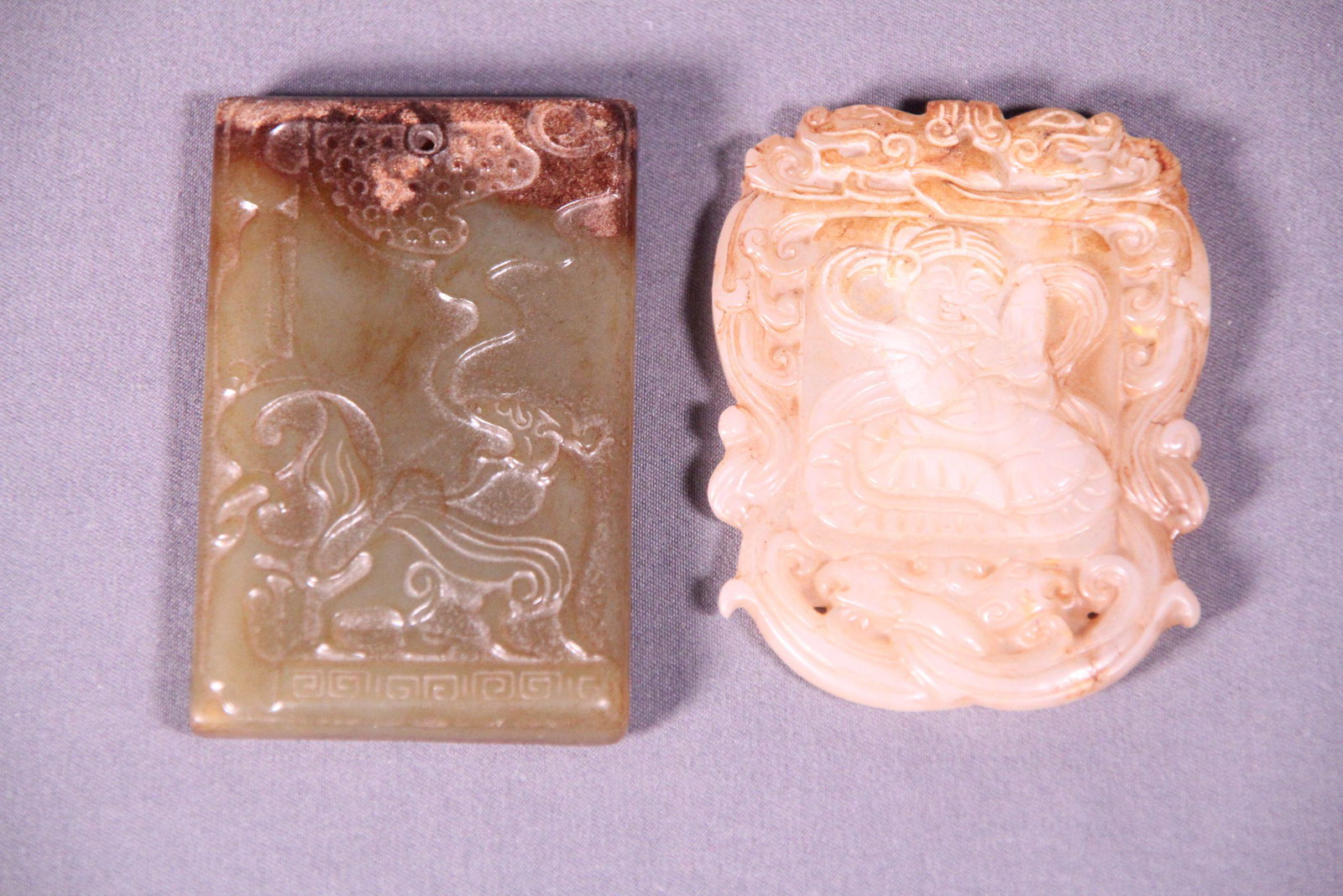 2 pcs Chinese jade plaques (1 of 6)