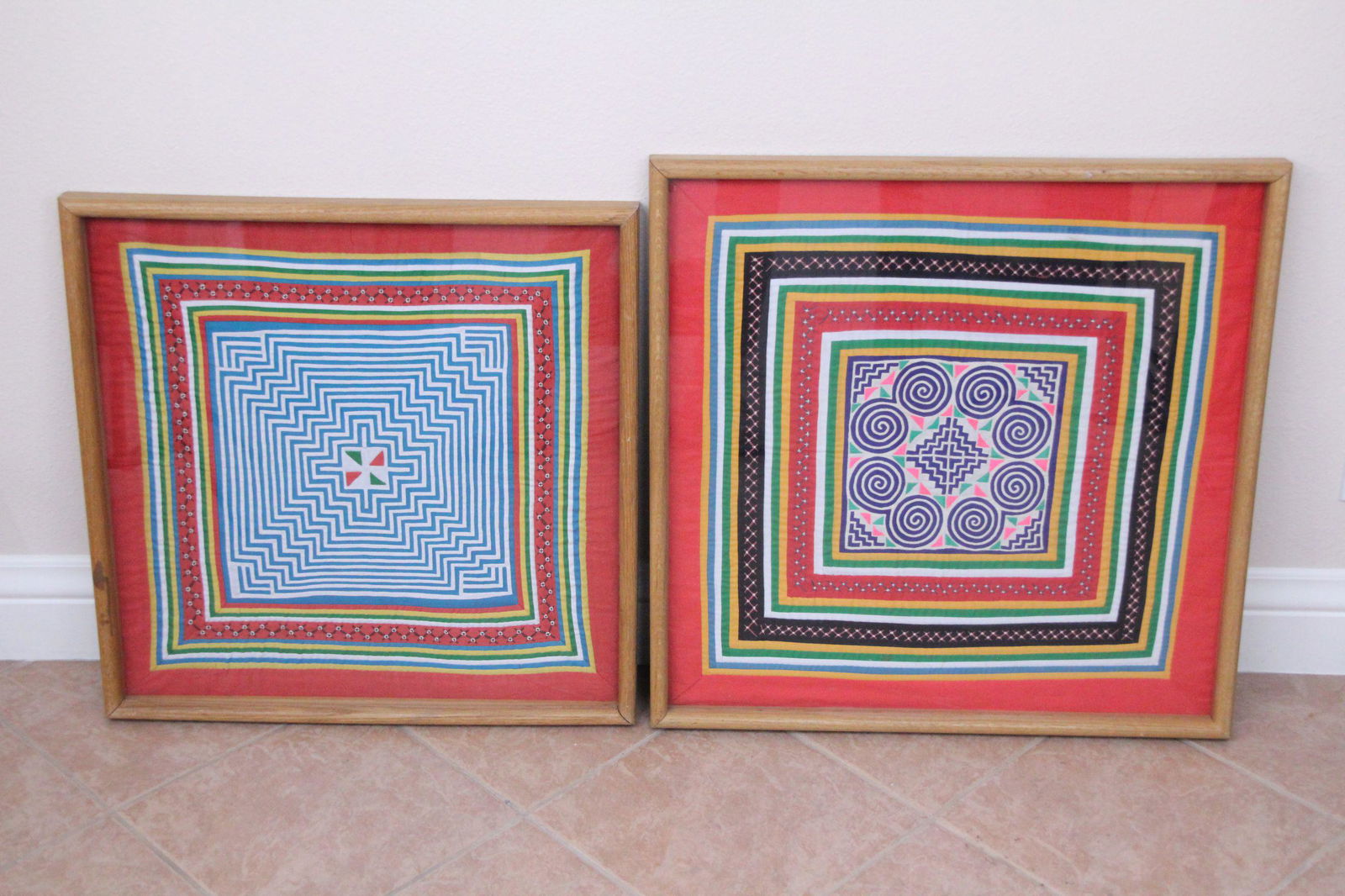 2 pcs Africa framed textile (1 of 6)