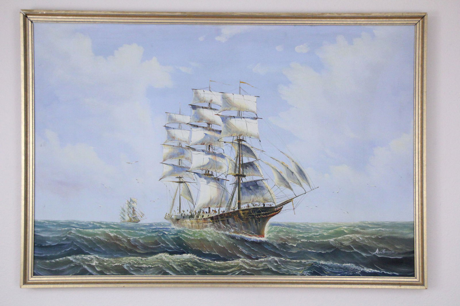 A large framed painting (1 of 6)