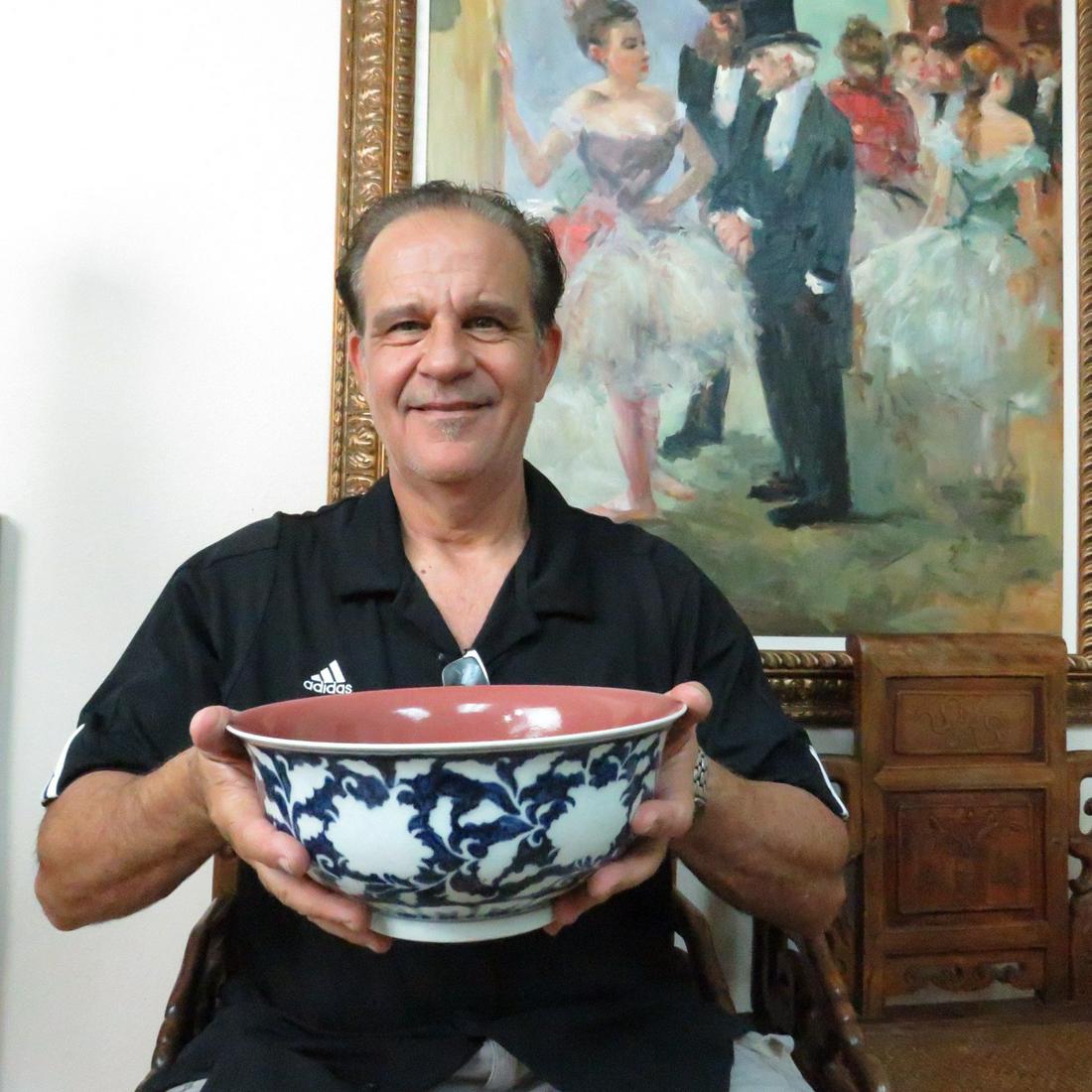 Chinese large b/w bowl (1 of 6)