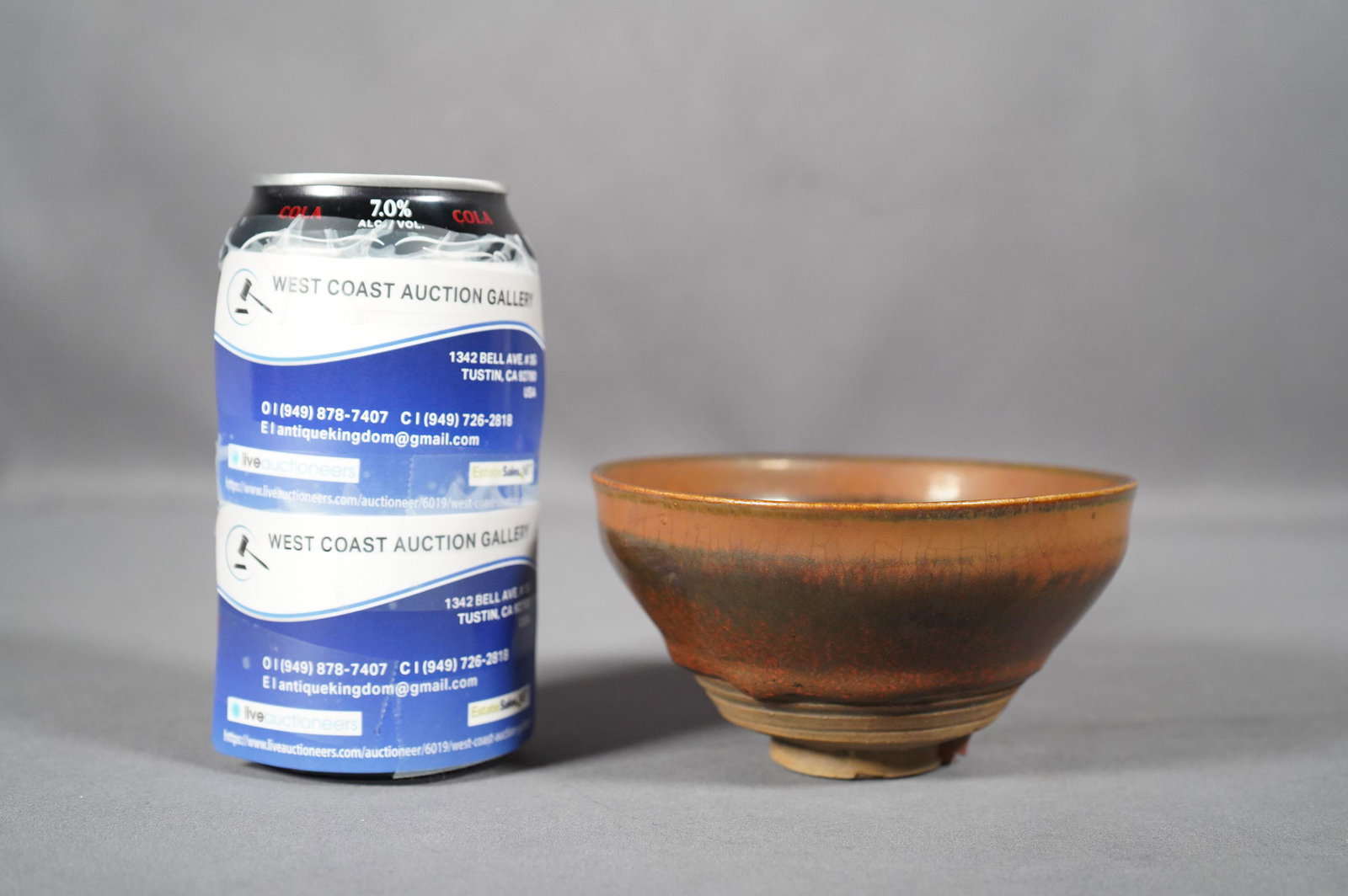 Chinese song style bowl: Chinese brown song style glazed bowl. H: 2.5" x D: 5"