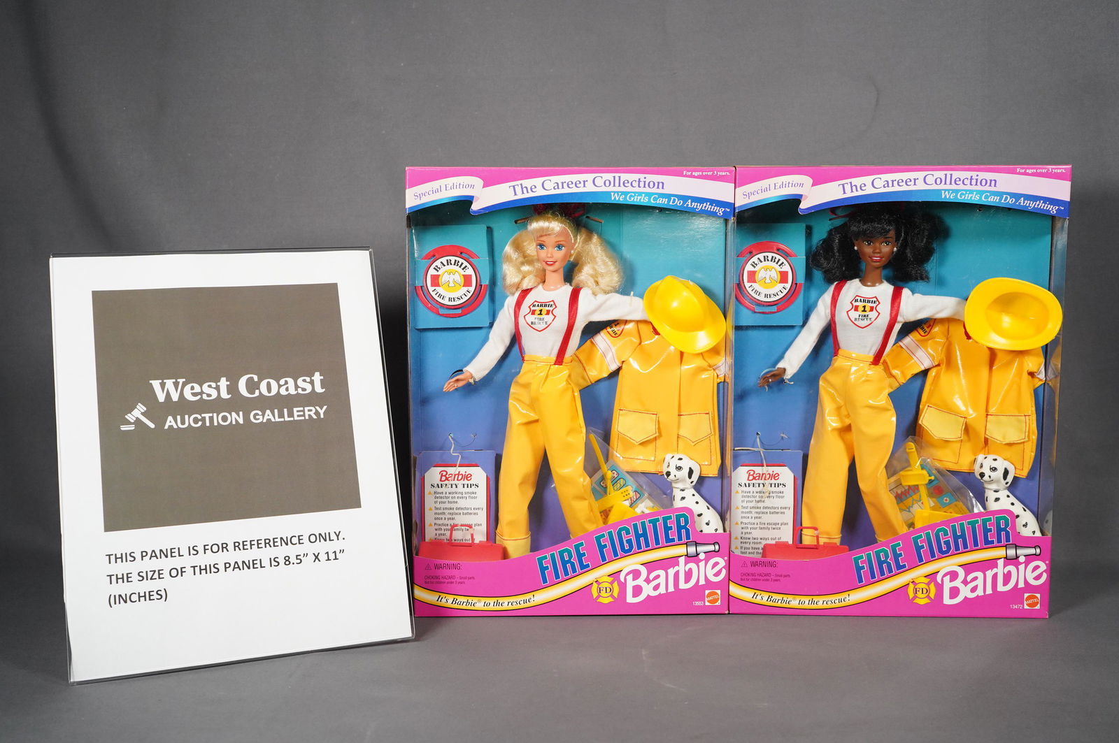 2 Barbie dolls: 2 Barbie dolls Fire Fighter The Career Collection brand new in box. : 13" x W: 9"