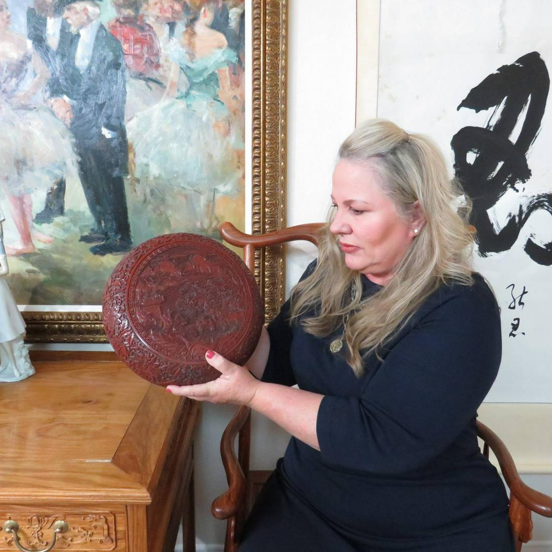 Chinese large cinnabar box (1 of 6)