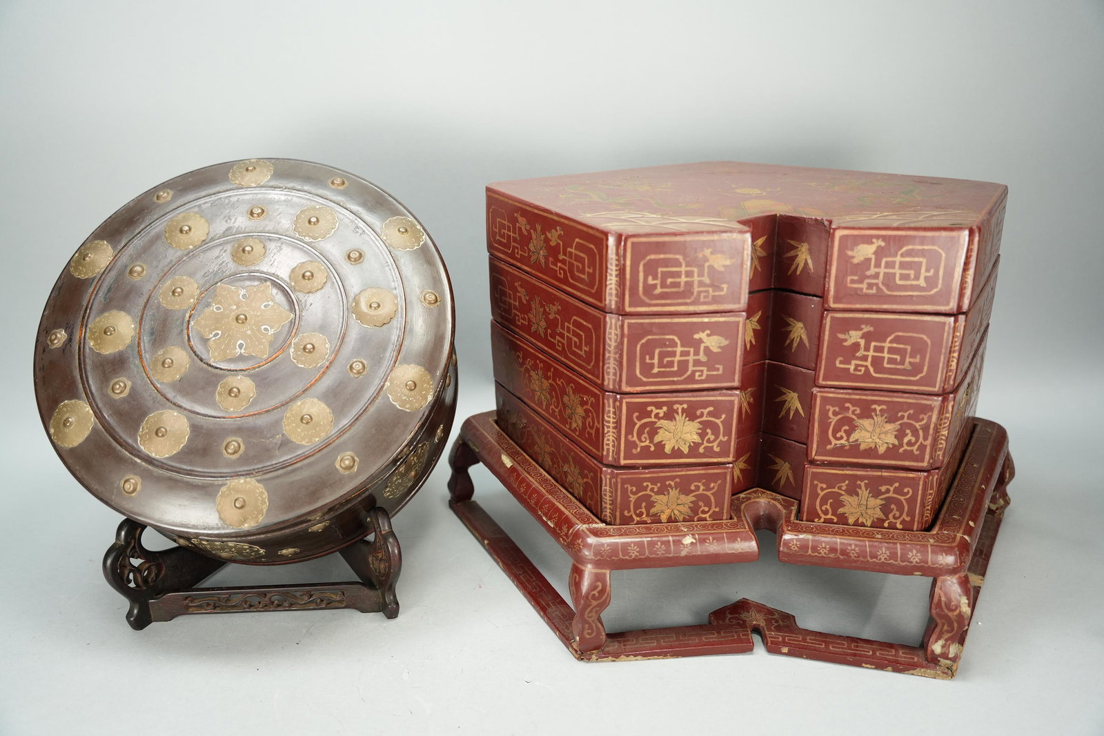 2 pcs Asian wood box (1 of 12)