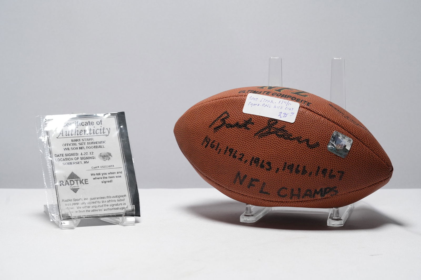 Bart Starr signed football (1 of 8)