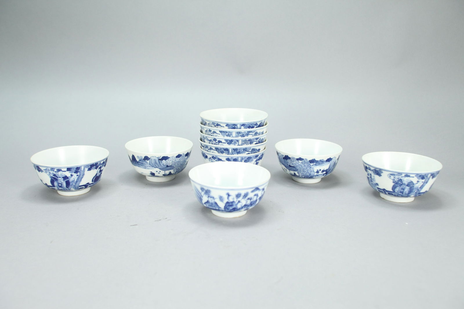 10 pcs Chinese b/w bowls (1 of 6)