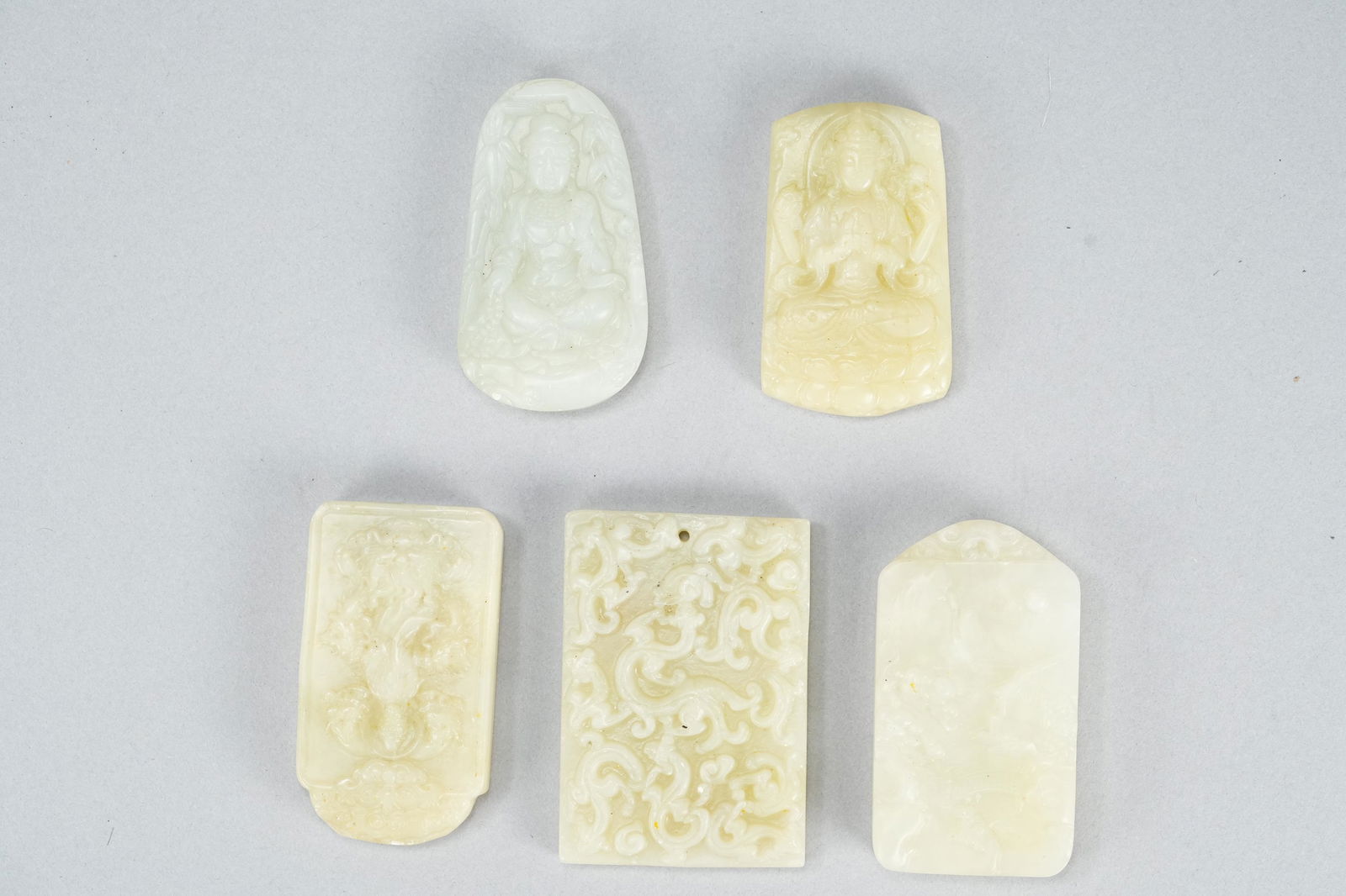 5 pcs Chinese jade plaques (1 of 6)