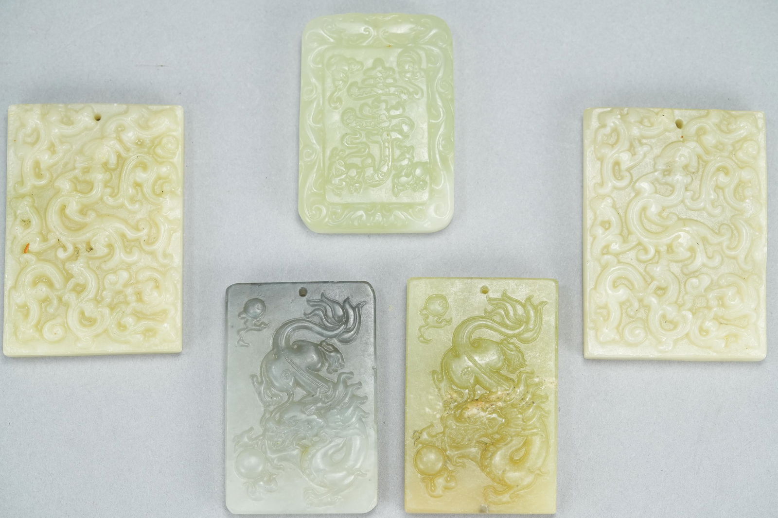 5 pcs Chinese jade plaques (1 of 6)