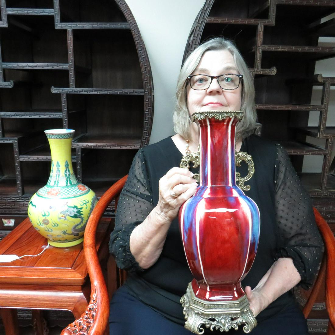 Chinese tall bronze vase (1 of 7)