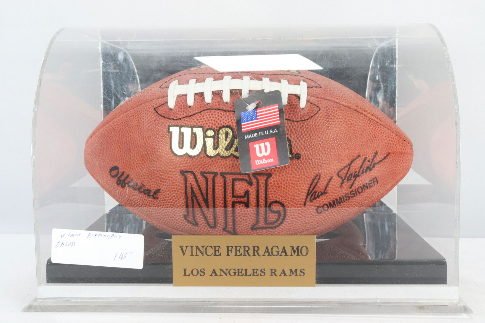 Vince Ferragamo signed football: Vince Ferragamo signed football.