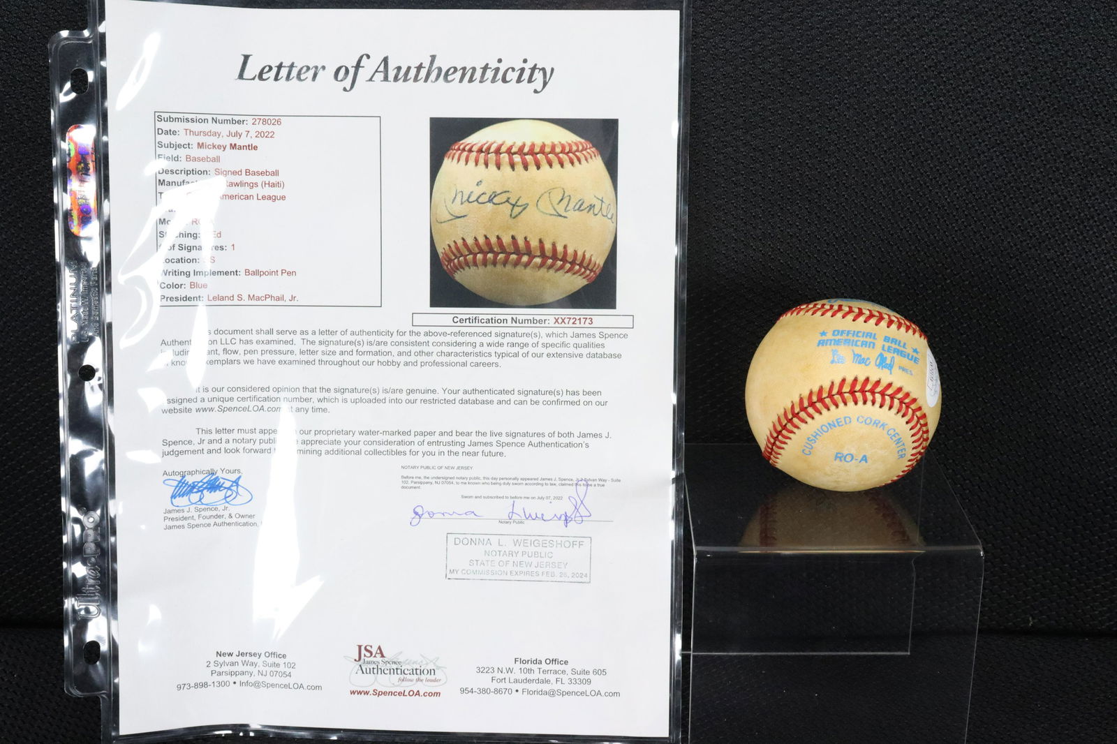 Eddie Mathews signed baseball (1 of 7)