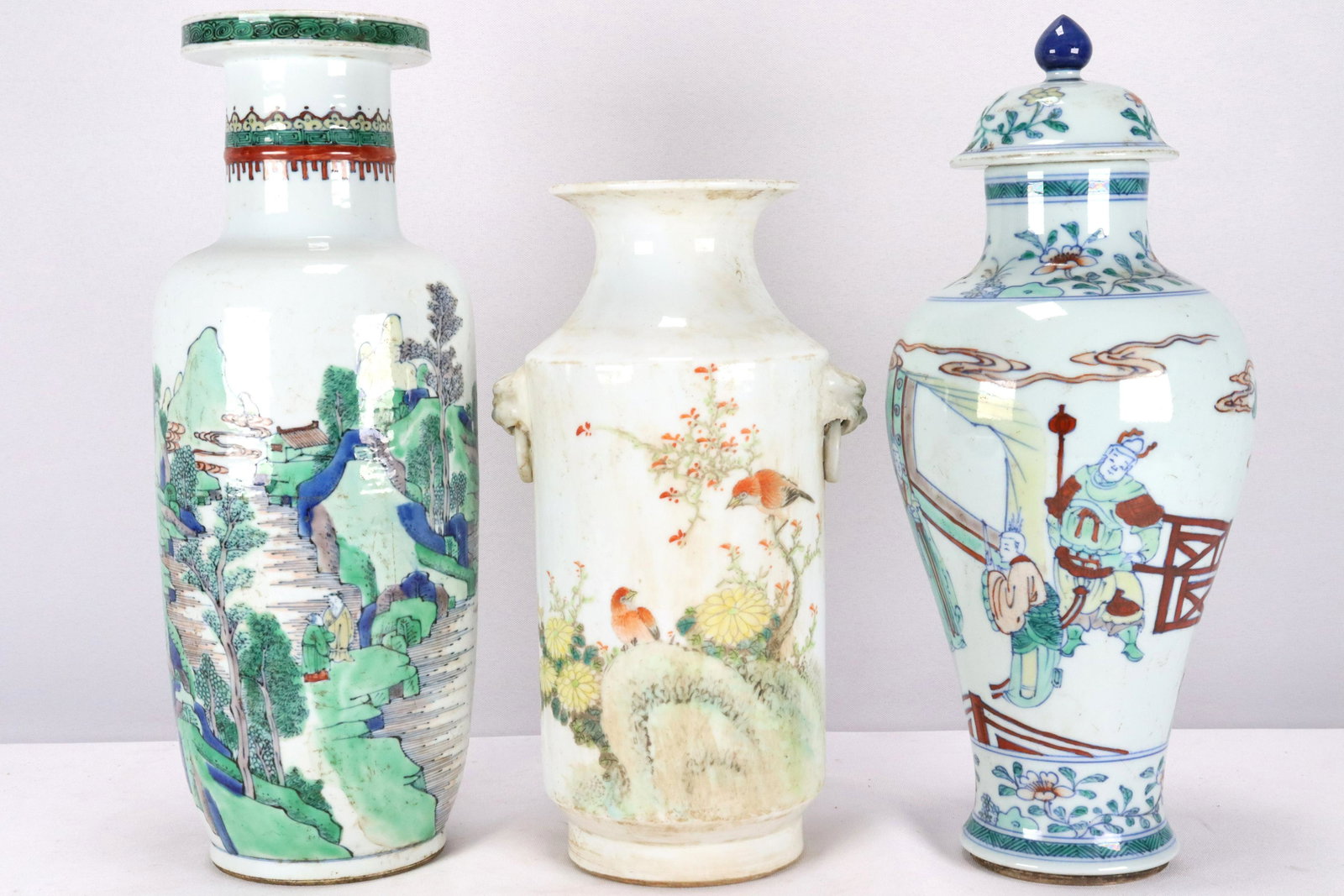 3 pcs Chinese tall vase (1 of 8)