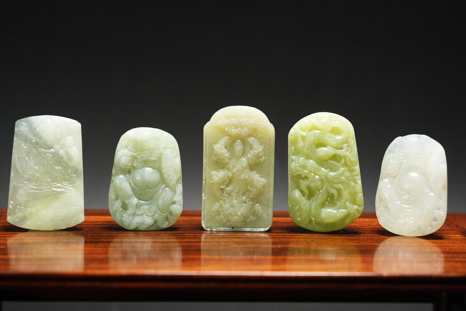 5 pcs Chinese jade plaques (1 of 8)