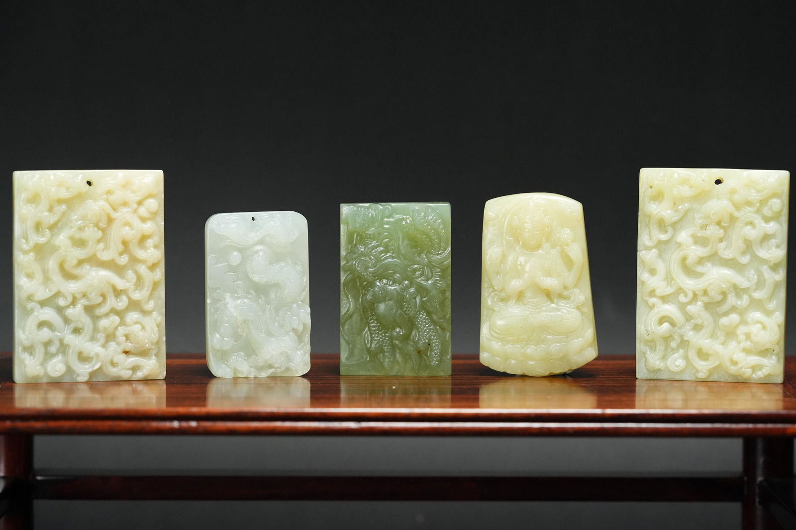 5 pcs Chinese jade plaques (1 of 6)
