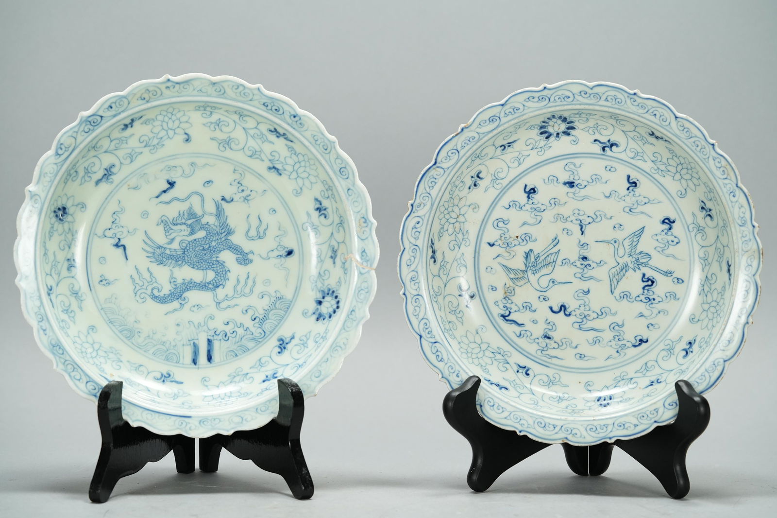 2 pcs Chinese b/w plates (1 of 8)