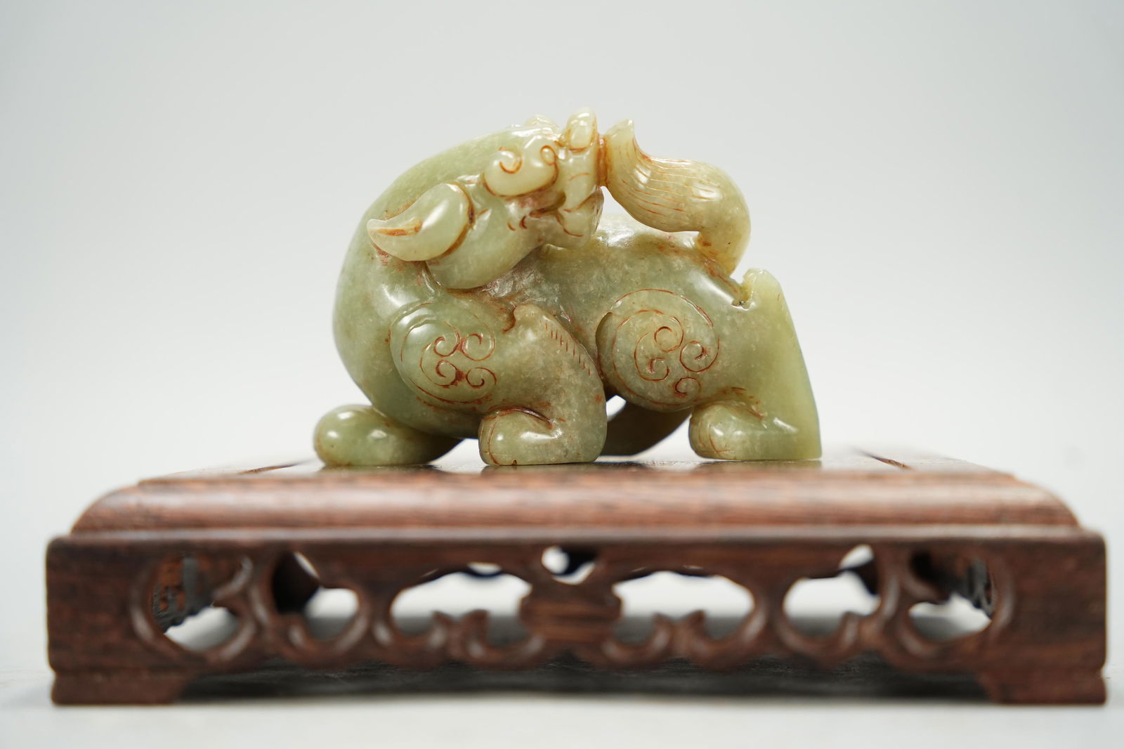 Chinese celadon jade beast (1 of 6)