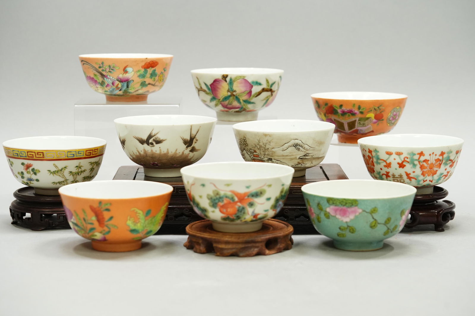 10 pcs Chinese fancy bowls (1 of 7)