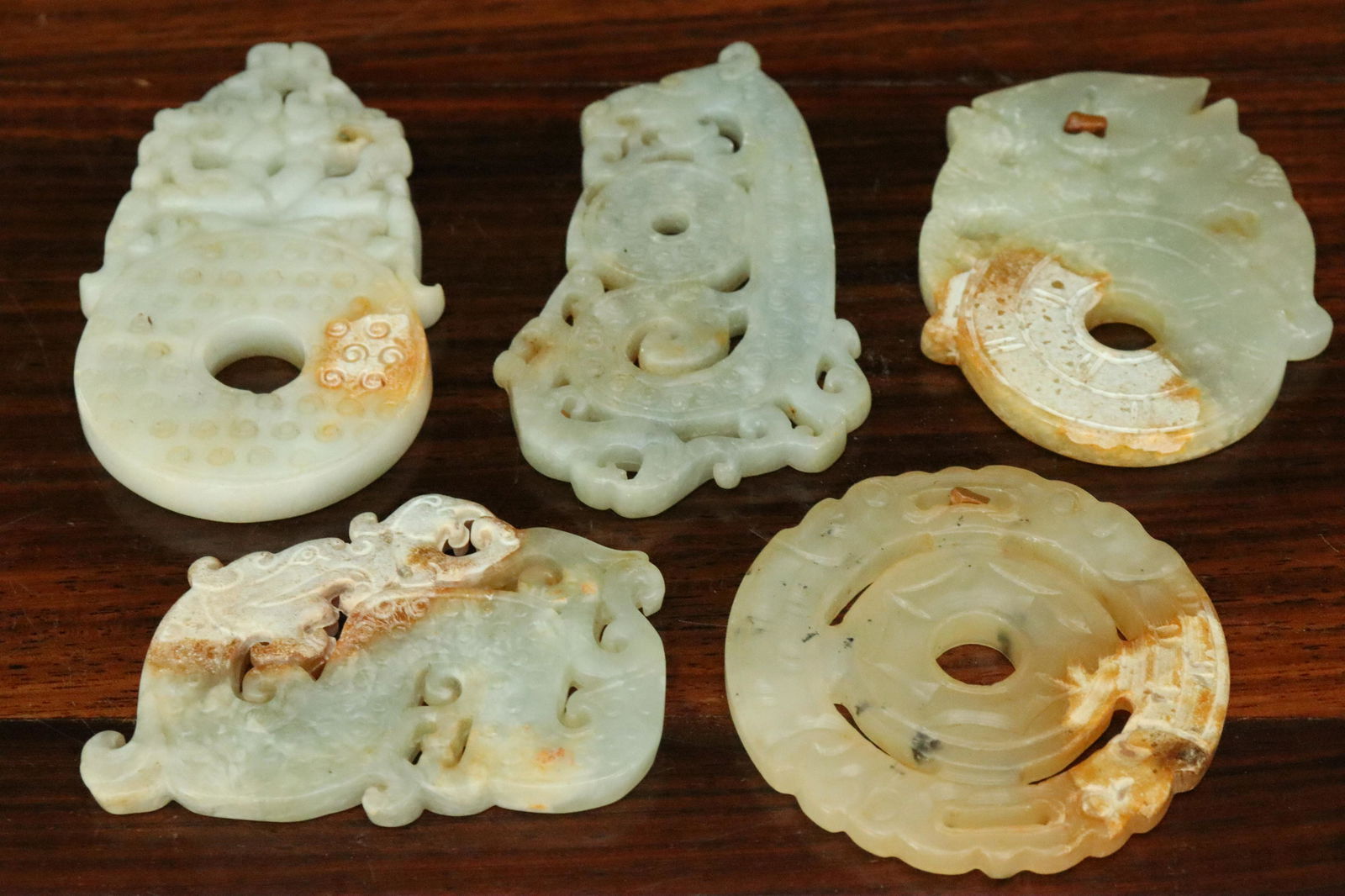 5 pcs Chinese jade ornament (1 of 7)