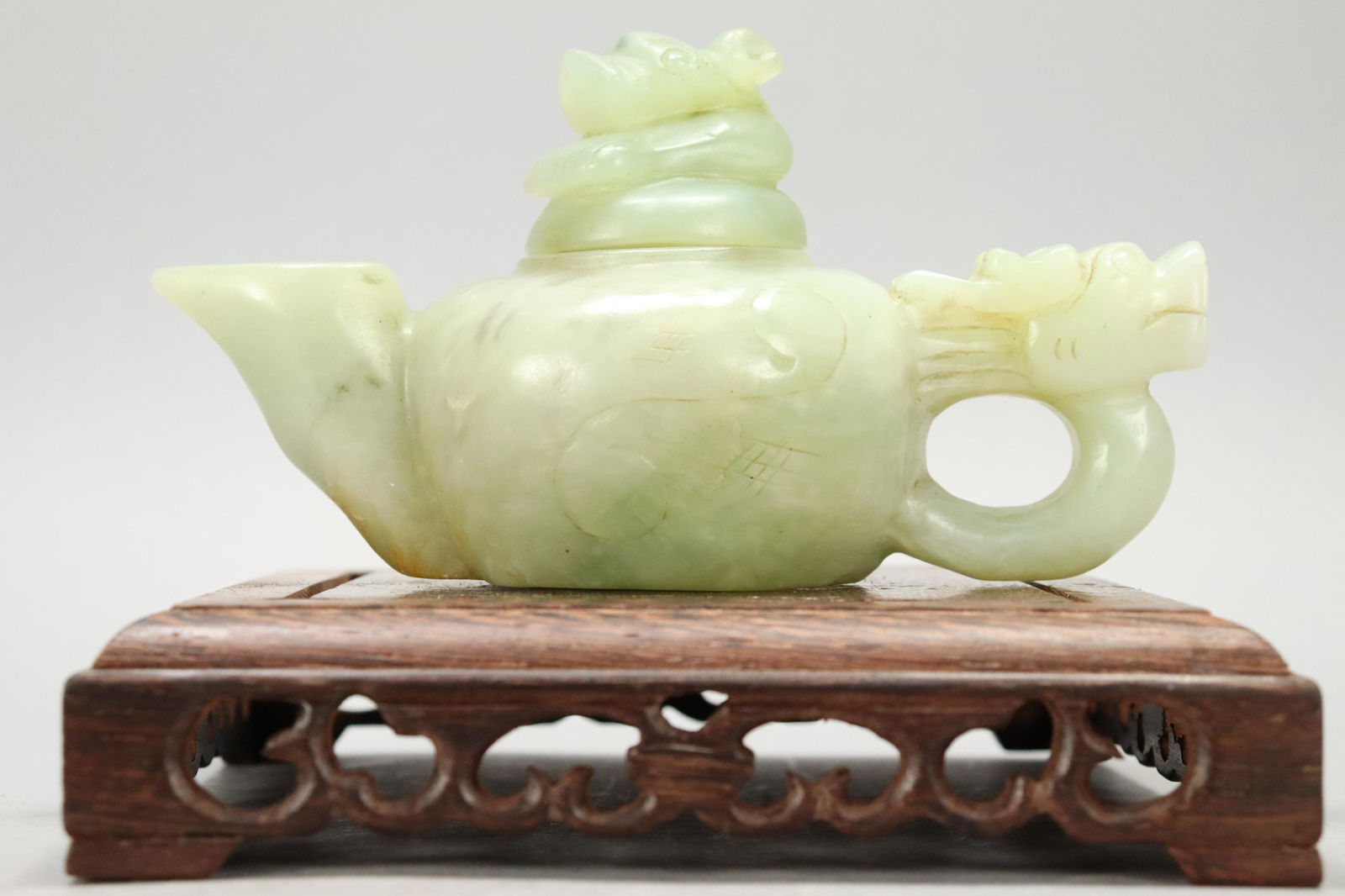 Chinese jade carved teapot (1 of 6)