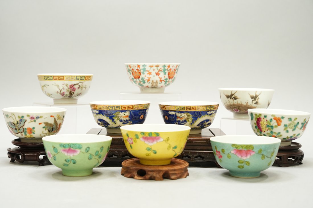 10 pcs Chinese fancy bowls (1 of 7)
