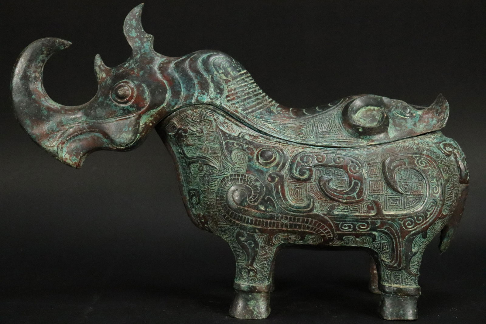 Chinese archaic rhino figure (1 of 6)
