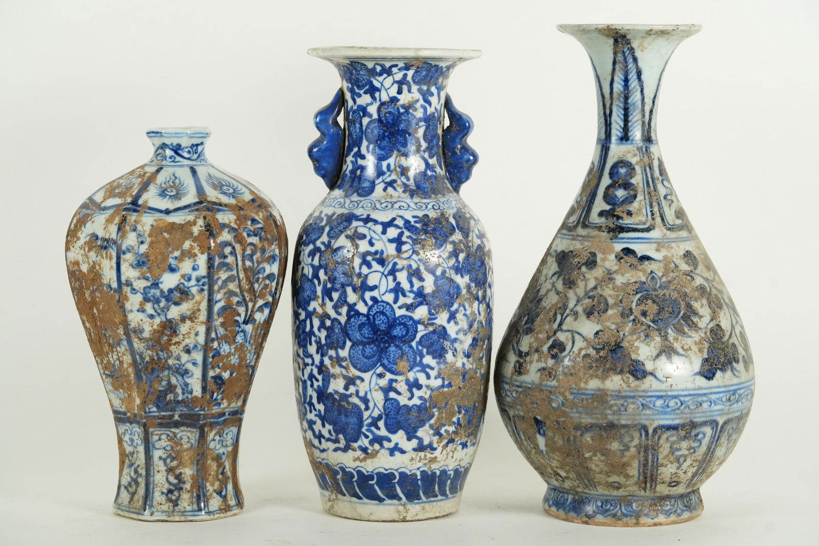 3 pcs Chinese b/w vase (1 of 7)