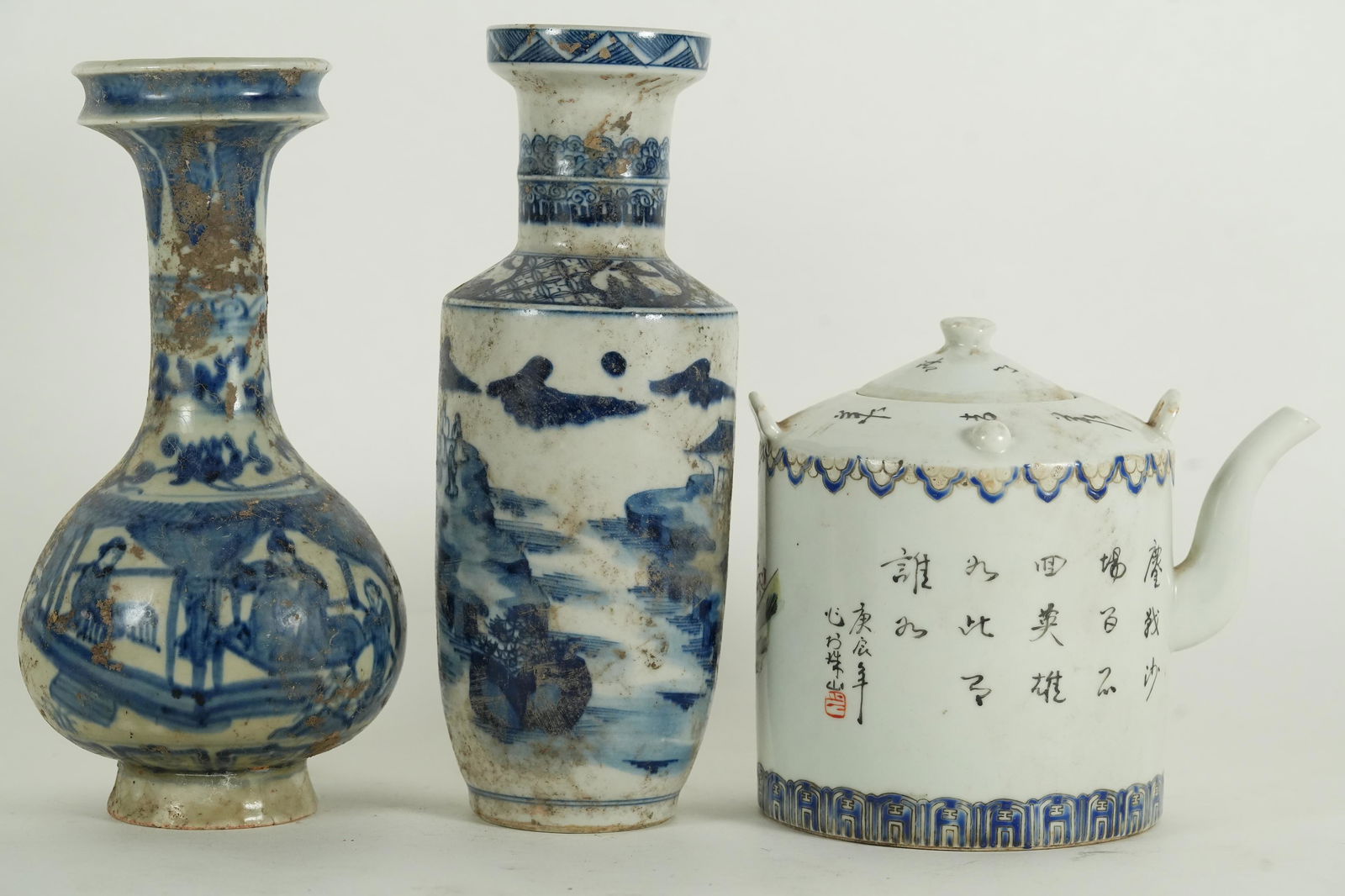 3 pcs Chinese porcelain items (1 of 8)