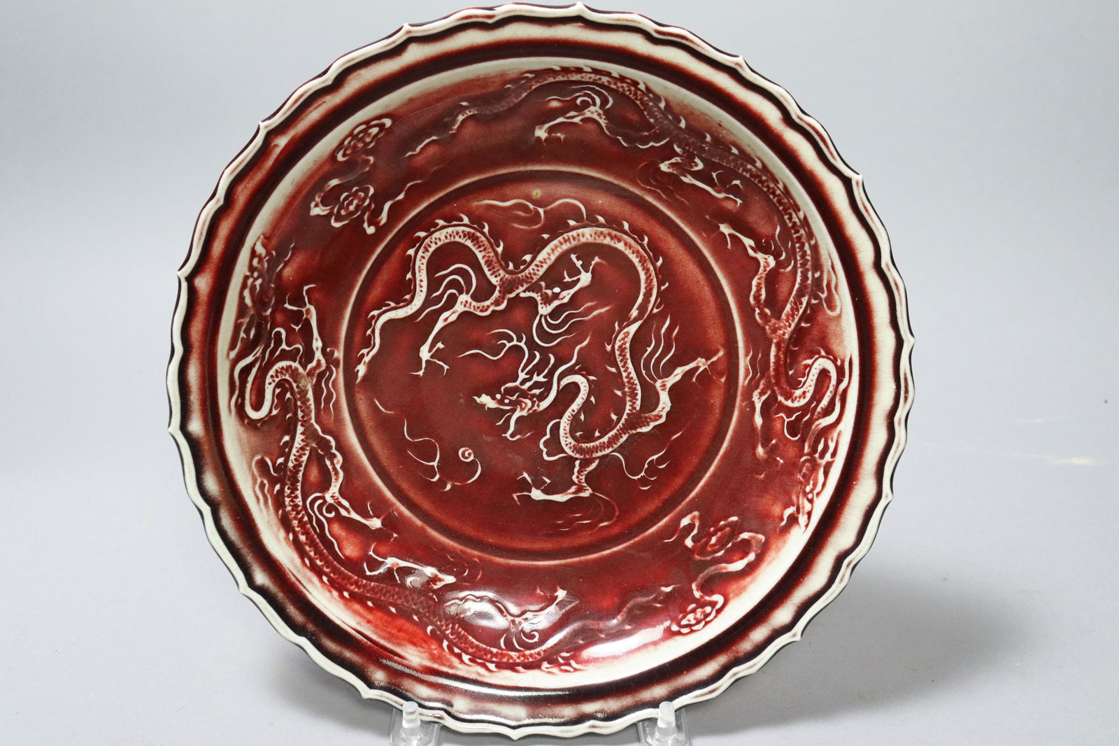 Chinese red dragon plate (1 of 7)