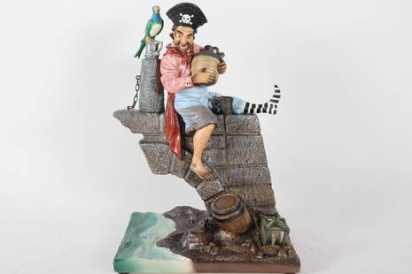 Pirate WDC figurine: A Pirate on Bridge WDC fine figurine, from Pirates of the Caribbean. Comes with original box and COA. H: 12.2" x W: 8."