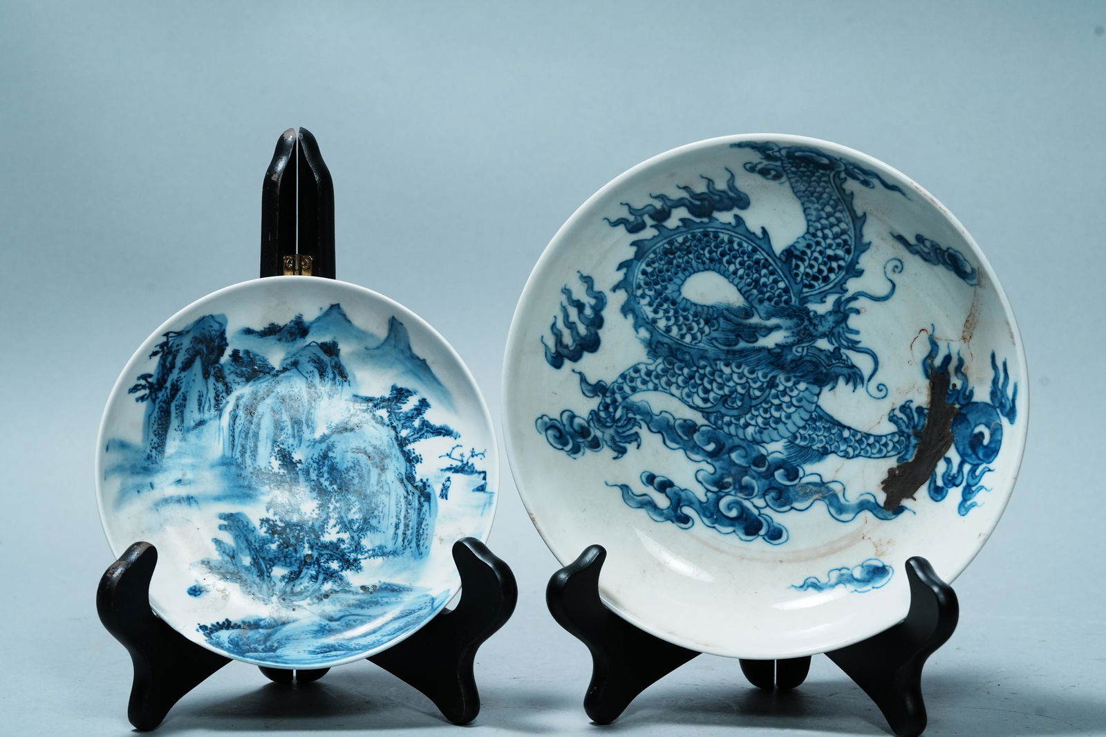 2 pcs Chinese b/w plates (1 of 7)