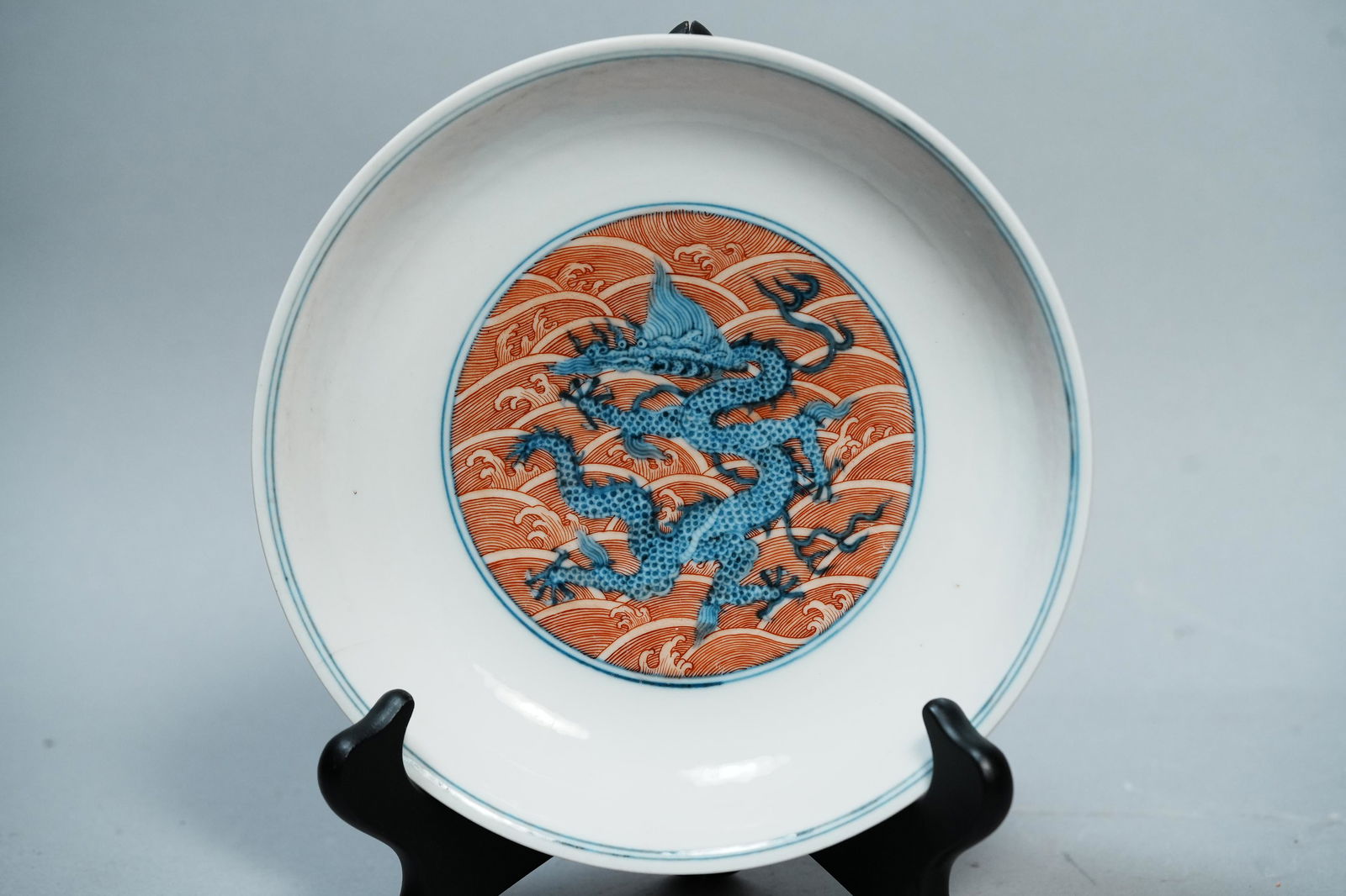 Chinese red dragon plate (1 of 6)