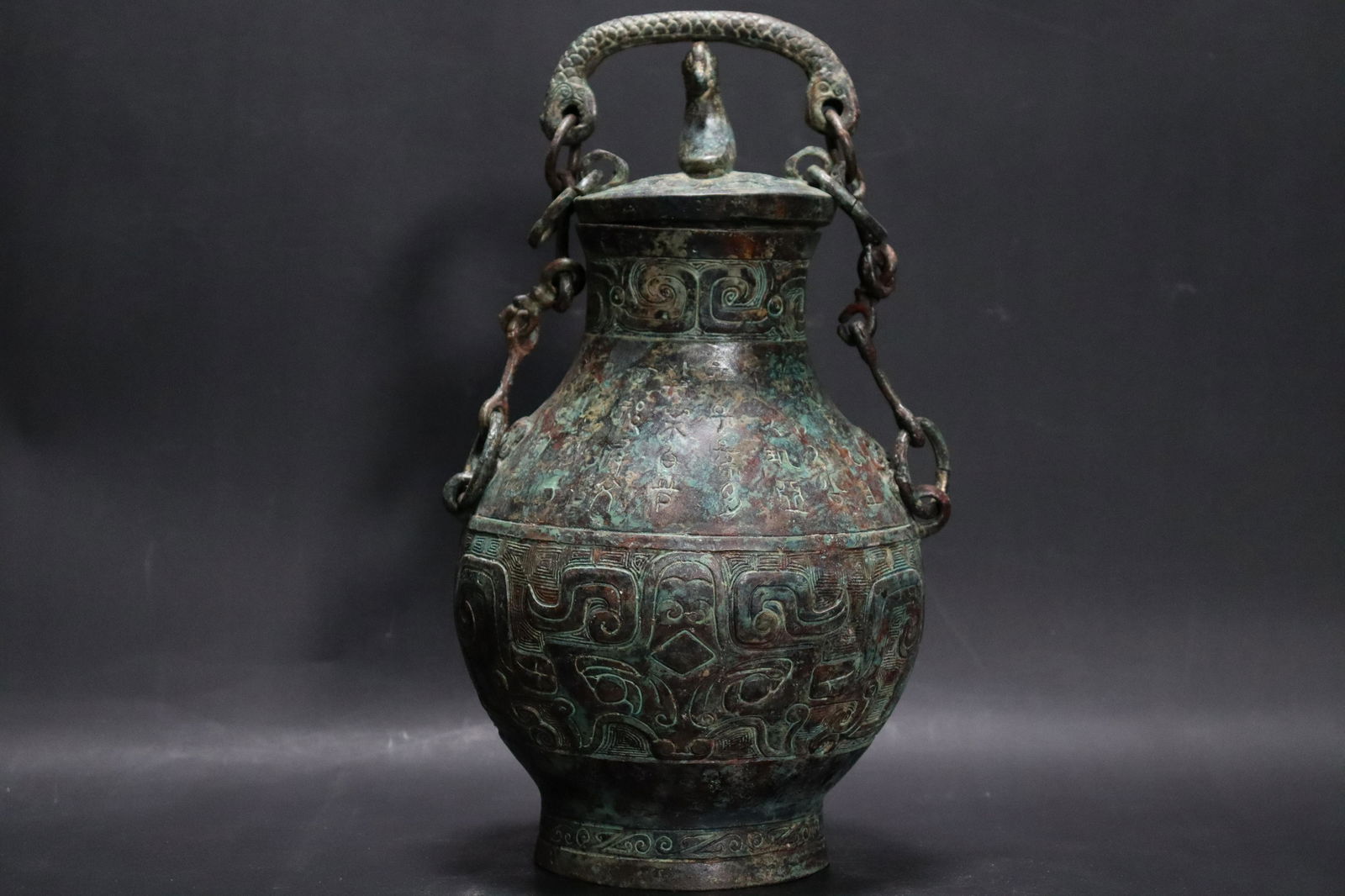 Chinese tall bronze pot (1 of 7)