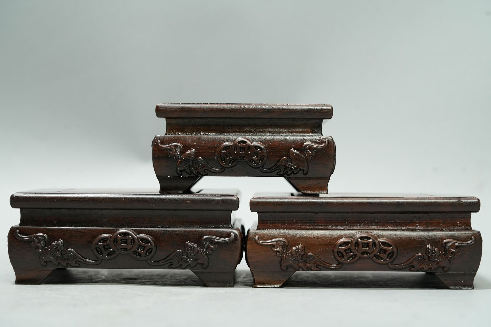 3 pcs Chinese wooden stands (1 of 7)