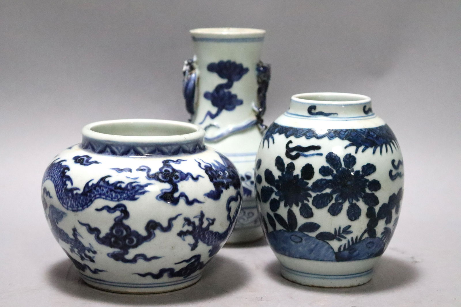 3 pcs Chinese b/w vases (1 of 7)