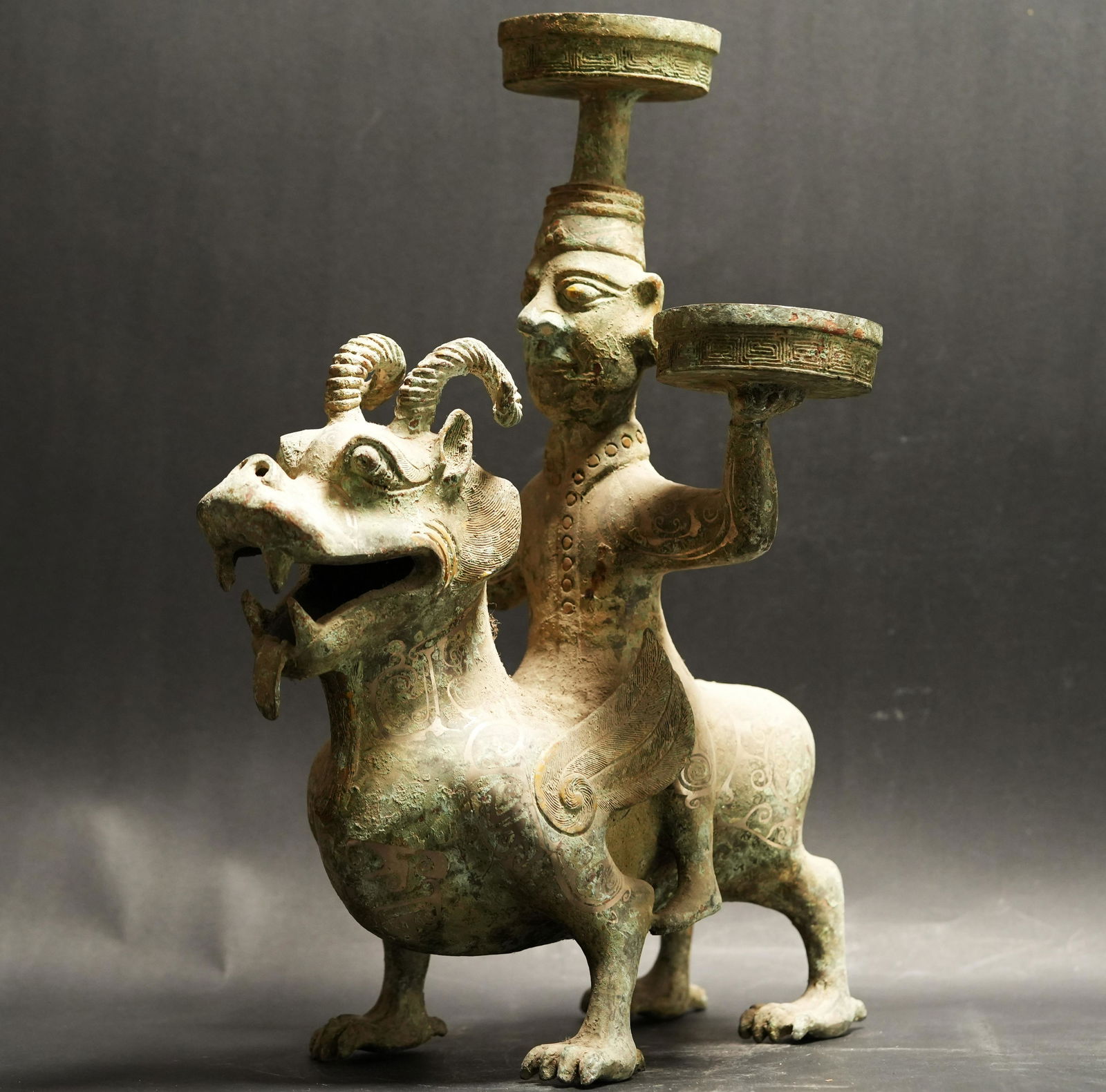 Chinese bronze candle holder (1 of 6)