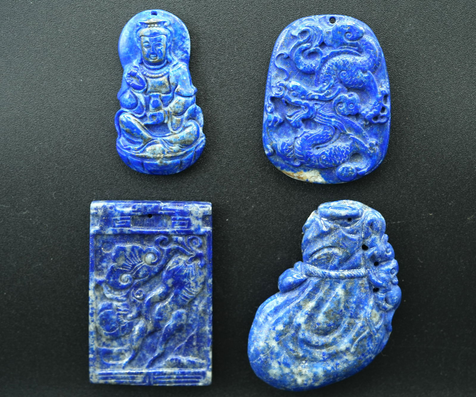 4 pcs Chinese lapis pendants (1 of 6)