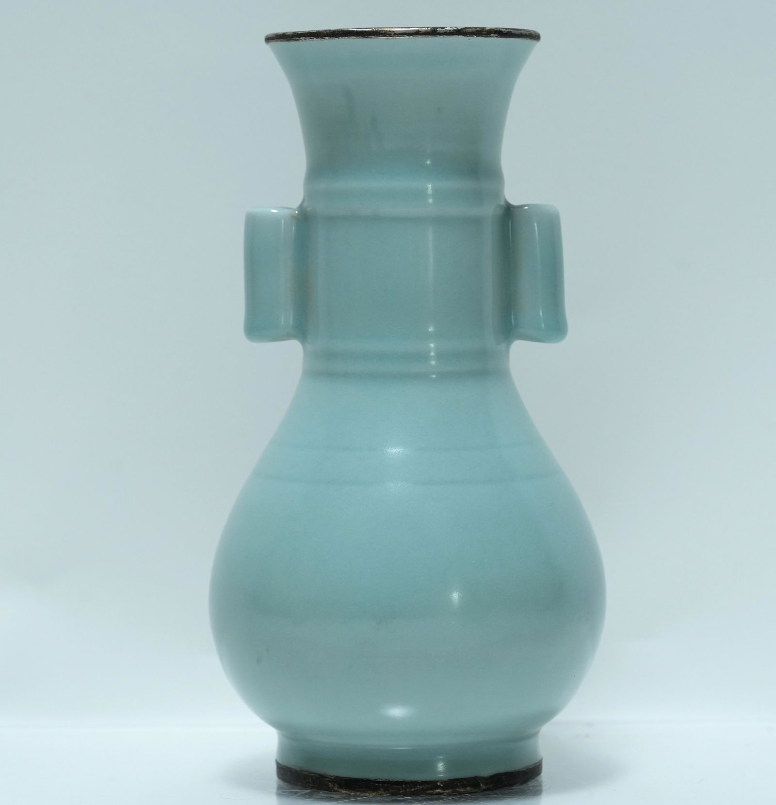 Chinese celadon handled vase (1 of 7)