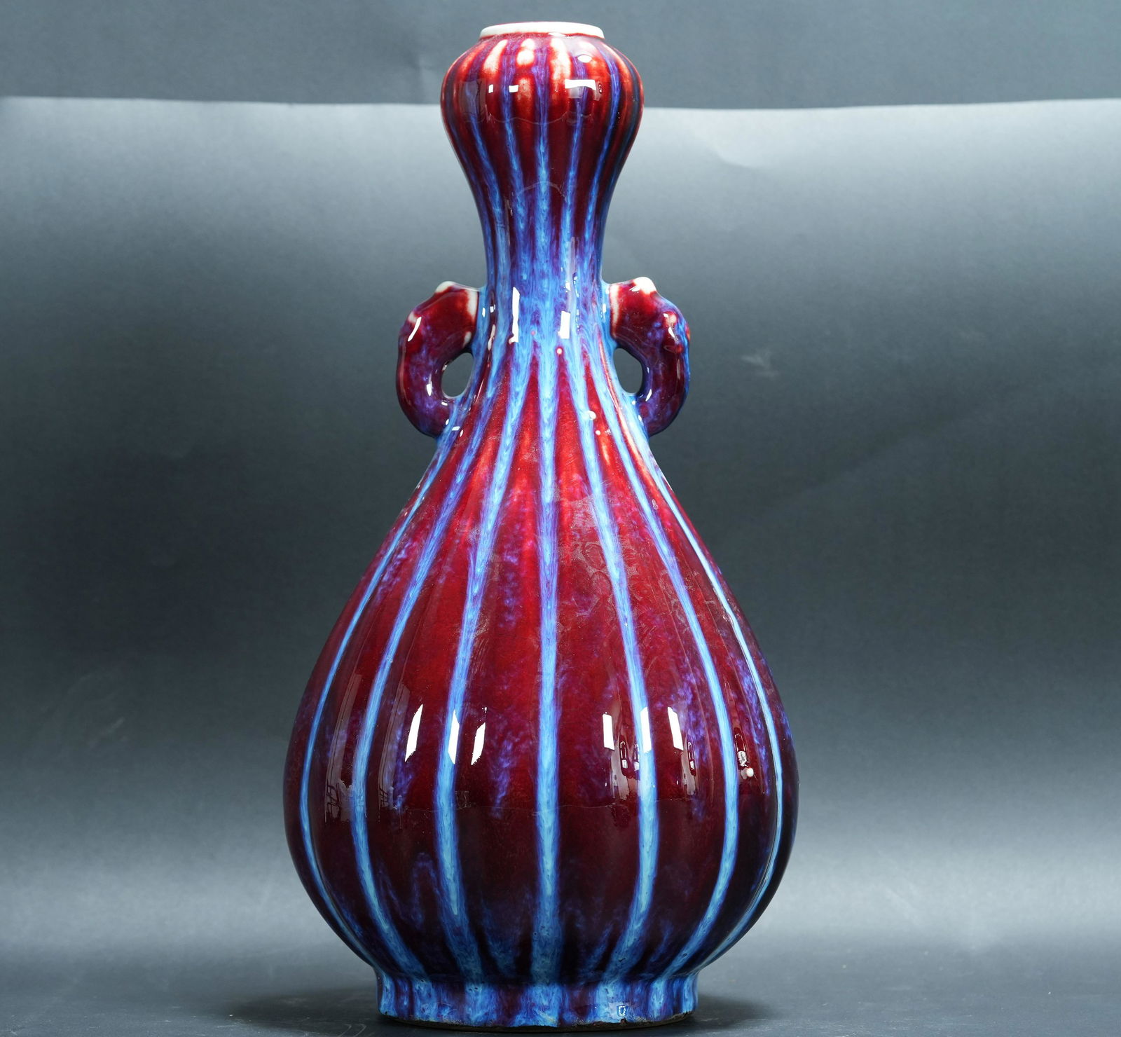 Chinese tall red vase (1 of 7)