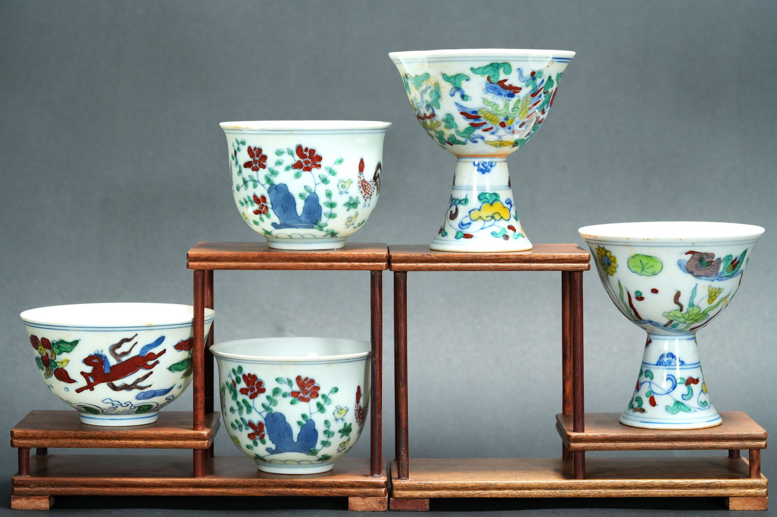 5 pcs Chinese fancy cups (1 of 6)