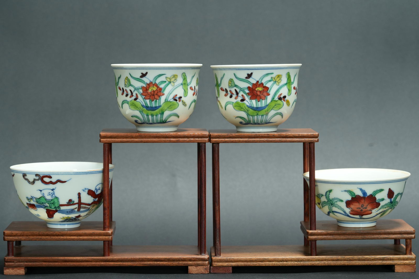 4 pcs Chinese fancy cups (1 of 6)