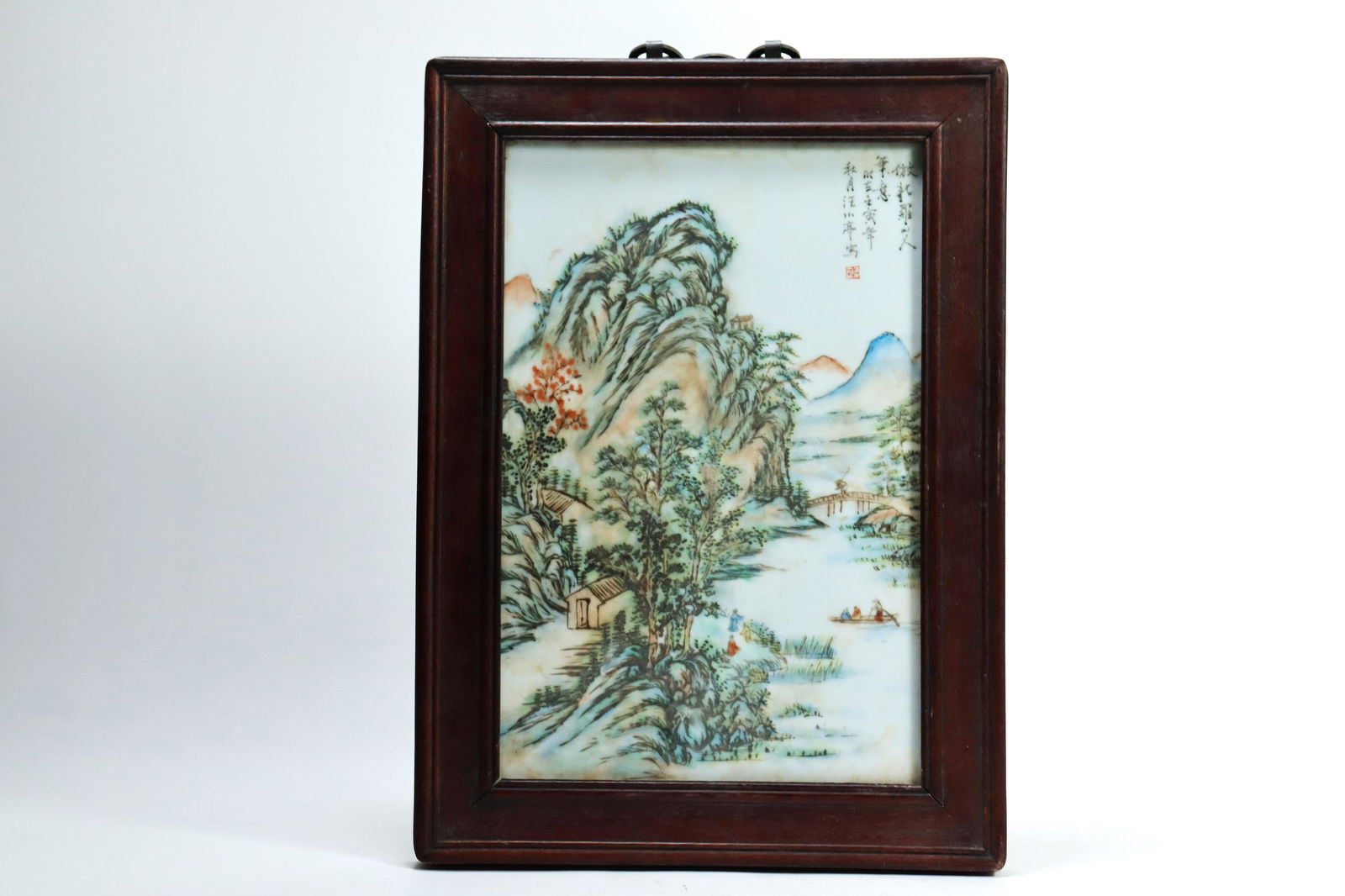 Chinese framed porcelain tile (1 of 8)