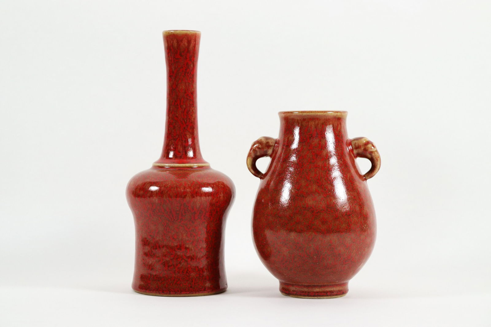 2 pcs Chinese red vase (1 of 6)