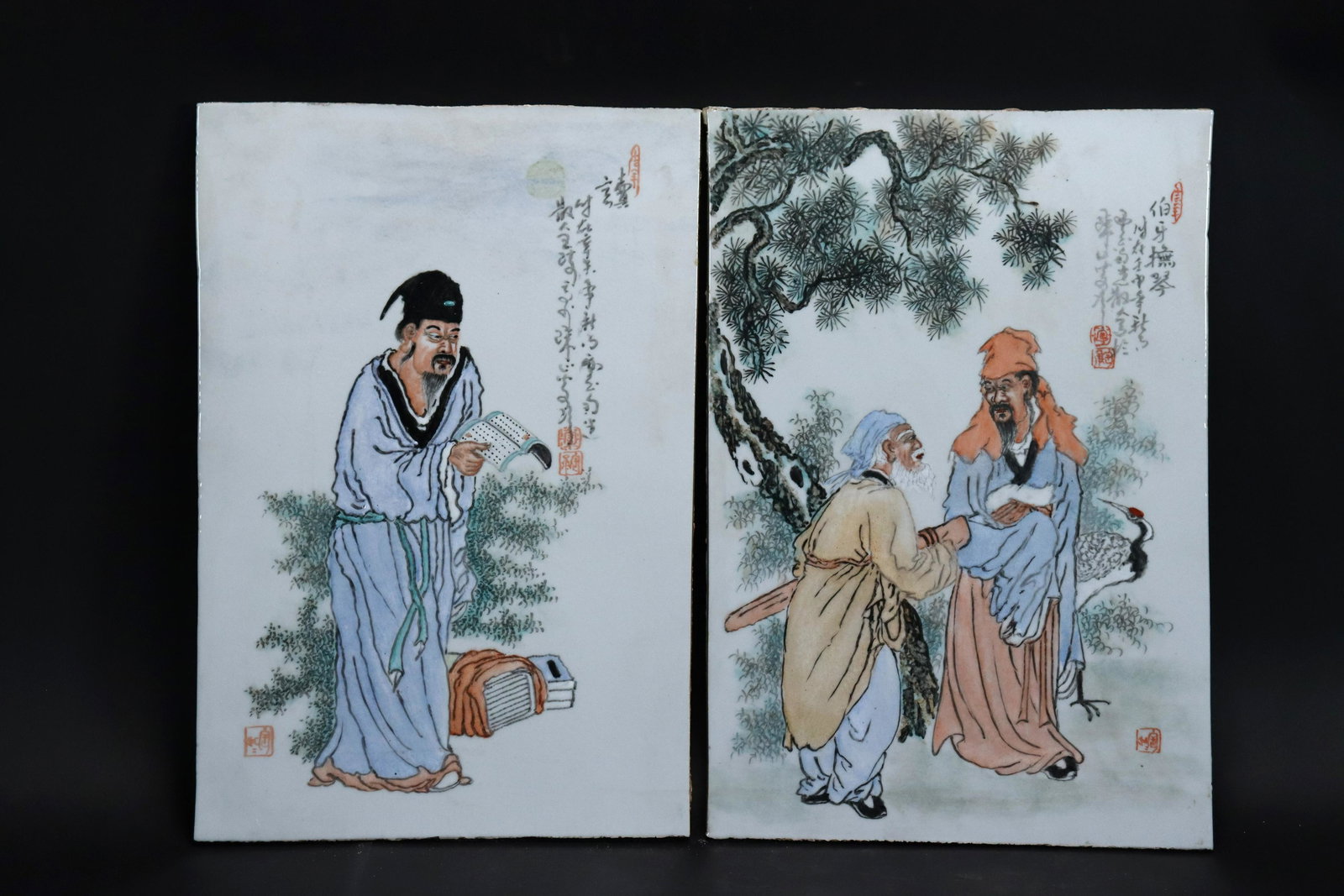 2 pcs Chinese porcelain tiles (1 of 6)