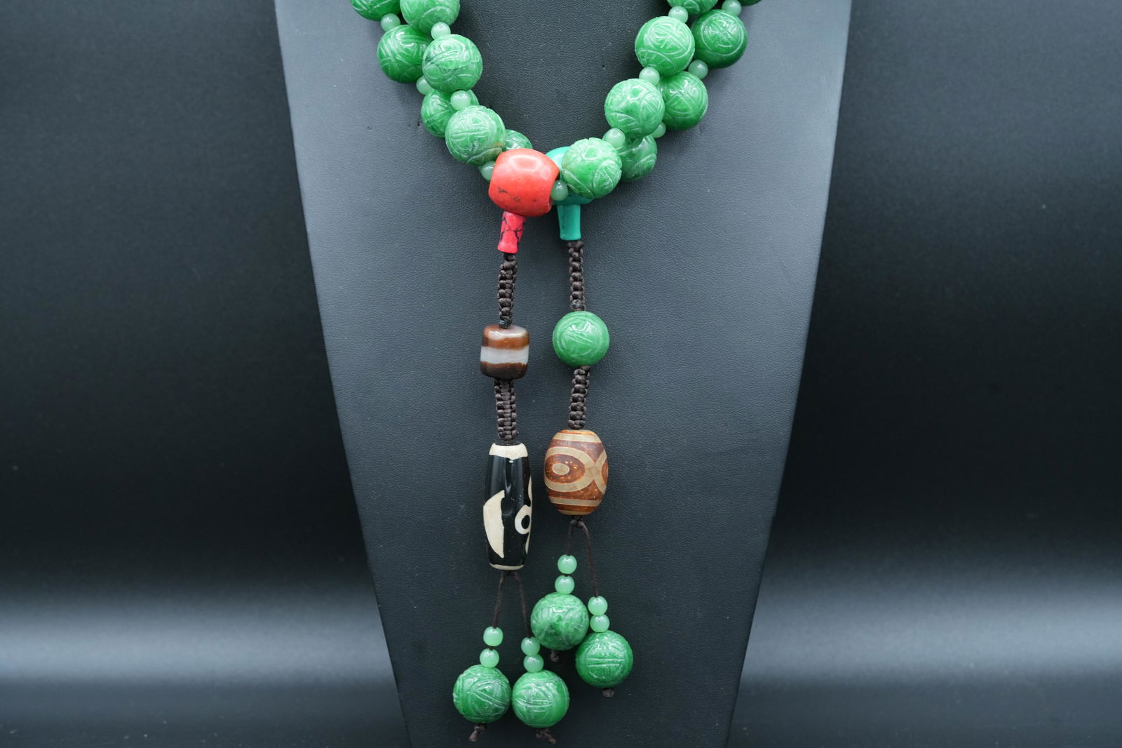 2 pcs Chinese DZI bead necklace (1 of 7)