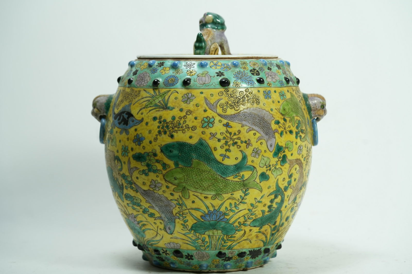 Chinese yellow lidded pot (1 of 7)