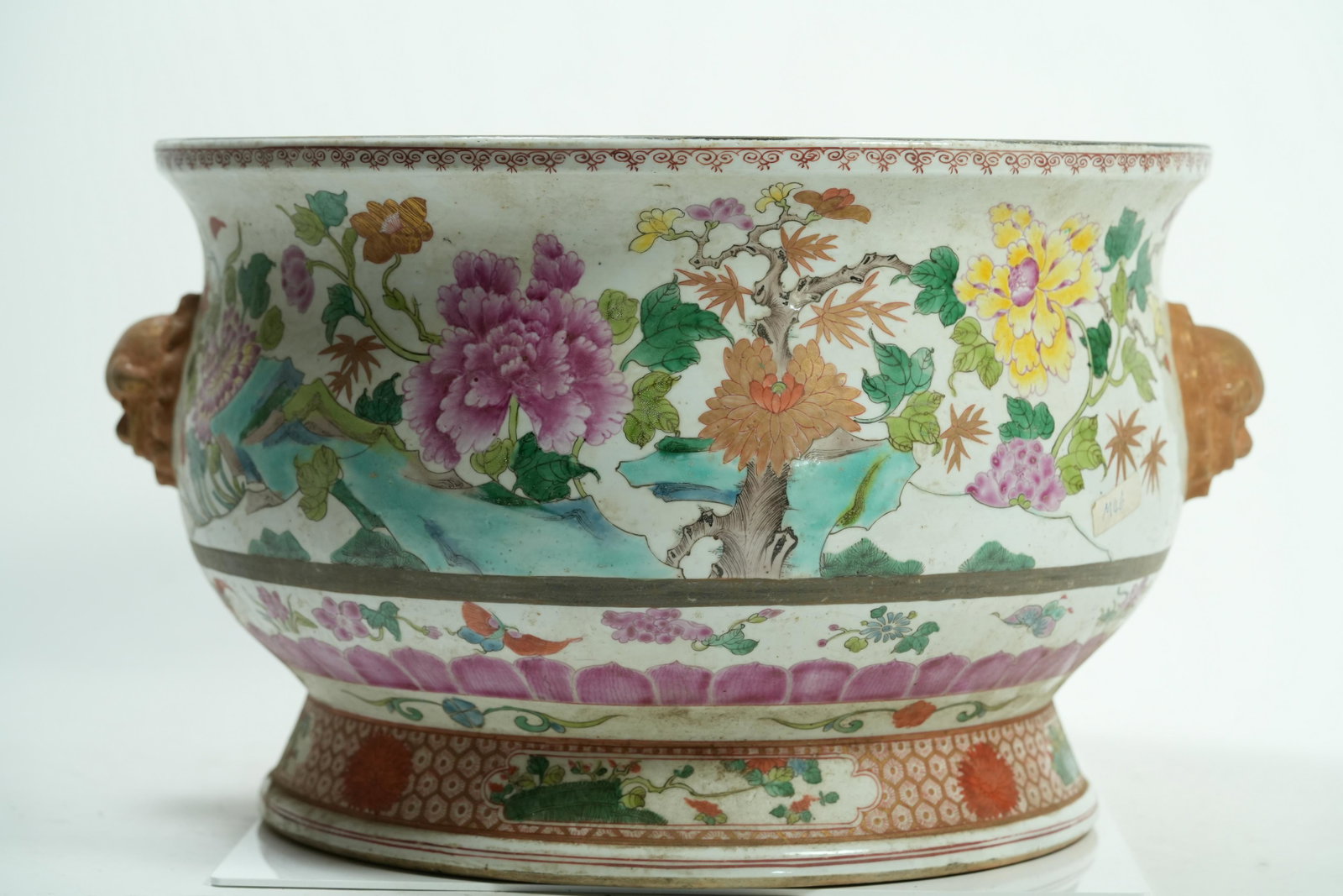 Asian fancy fine pot: Asian fancy fine decorated pot. H: 9.25" x W: 16."