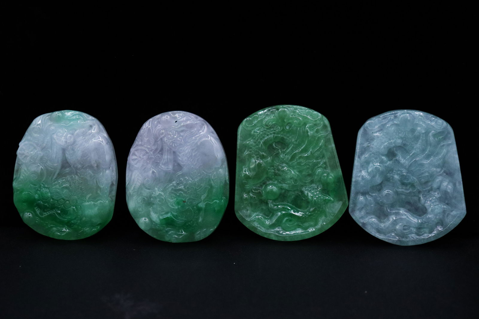4 pcs Chinese jadeite plaques: 4 pcs Chinese jadeite plaques.